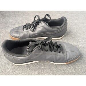 Puma Roma Classic Black Gum Leather Low Mens Shoes Sneakers 364681-04 Men's 11.5